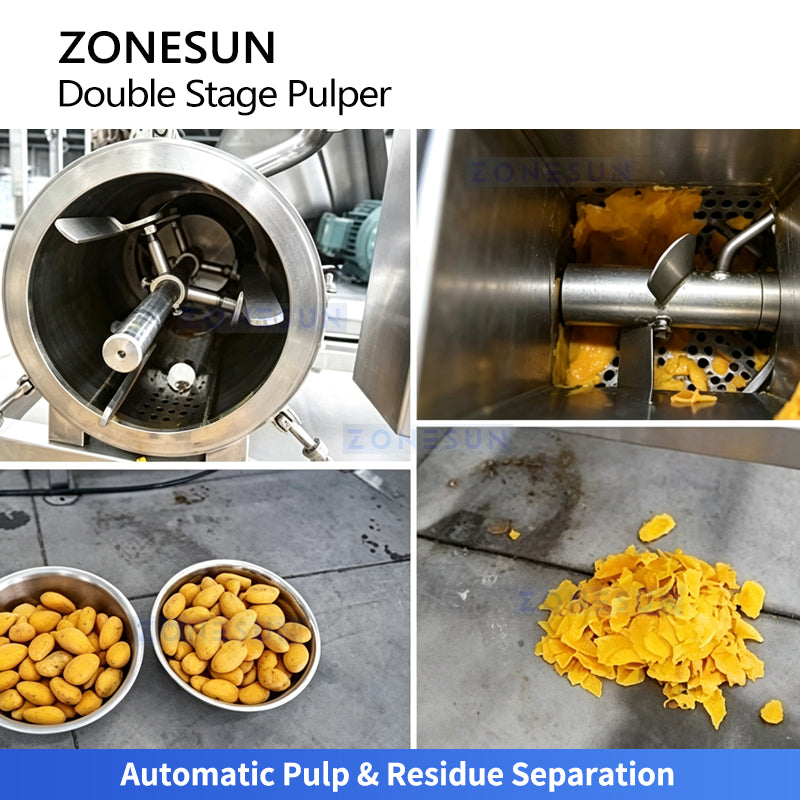 ZONESUN ZS-ZJ02 Double-Stage Fruit Vegetable Pulping Machine