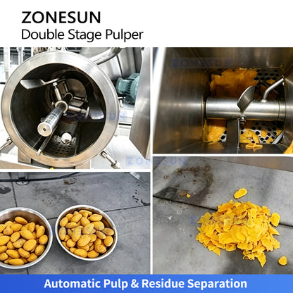 ZONESUN ZS-ZJ02 Double-Stage Fruit Vegetable Pulping Machine