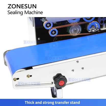 ZONESUN ZS-FR770 ML Continuous Film Sealing Machine with Printing, Adjustable Speed,and Temp Control