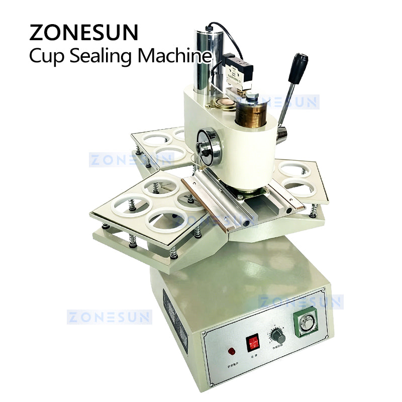 Easy Boba Prep: ZONESUN ZS-KCS5 Manual Plastic & Paper Cup Heat Sealing Machine for Milk Tea Shops
