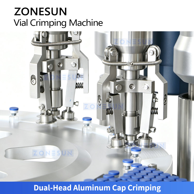 ZONESUN ZS-YG100D Automatic Double-Head Vial Aluminum Cap Crimping Machine
