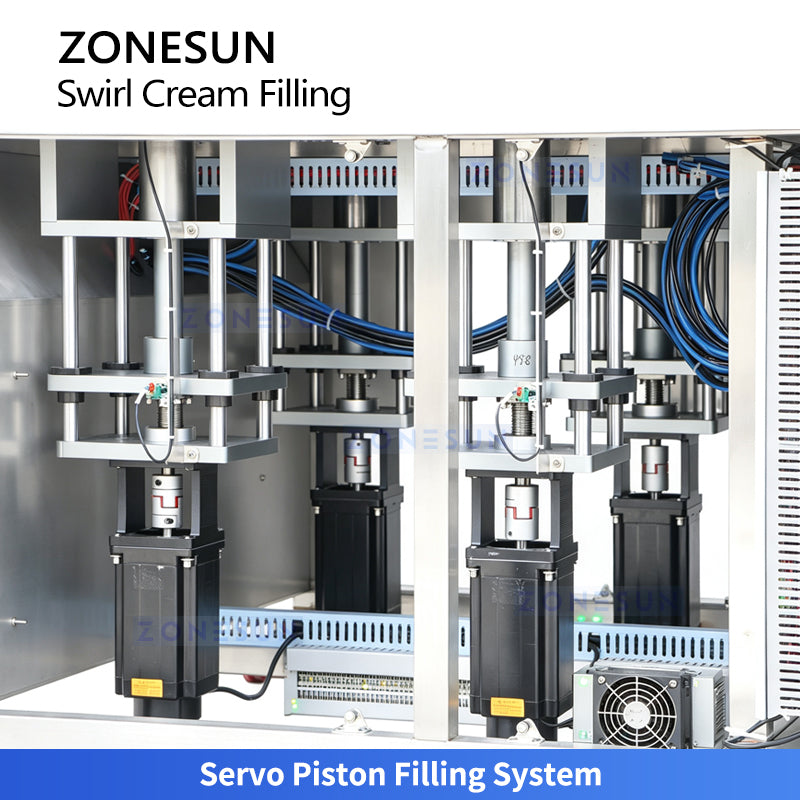 ZONESUN ZS-RSV4L Semi-Automatic 4-Color Swirl Cream Servo Piston Filling Machine