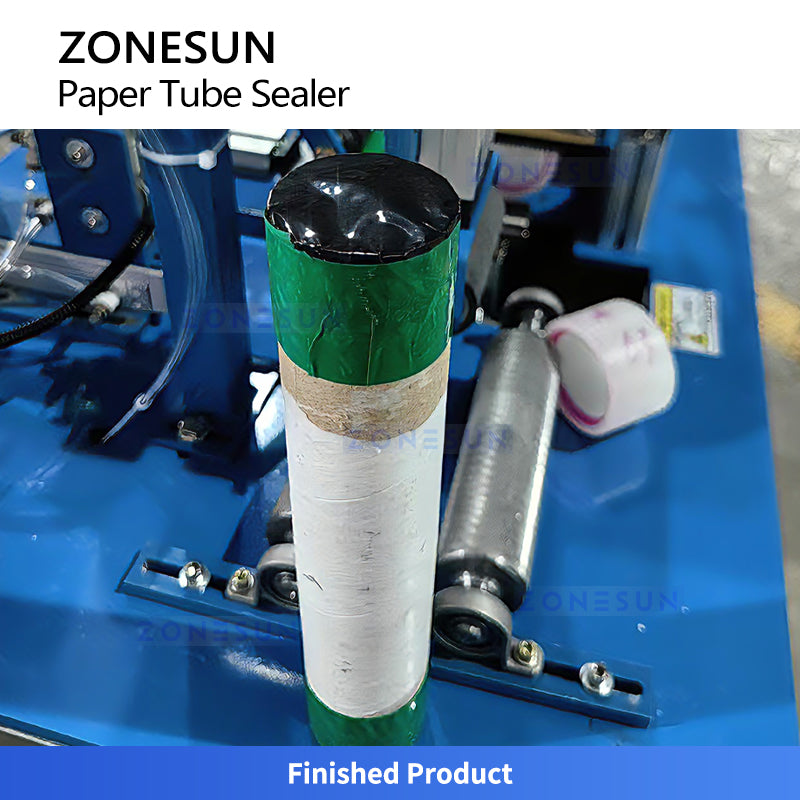 ZONESUN ZS-ZGJB20 Automatic Paper Tube Top Film and Tape Sealing Machine for Packaging Lines