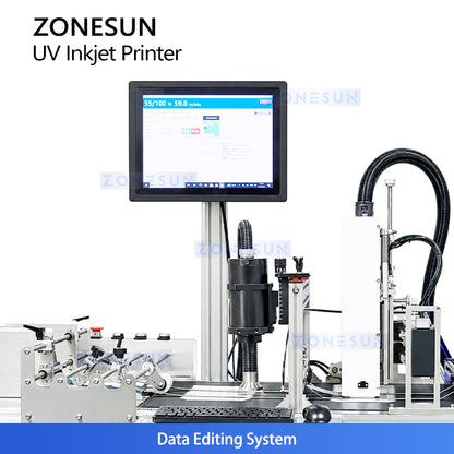 ZONESUN ZS-SUV1 Automatic Industrial UV Inkjet Printer with Paging Machine for Flat Pouches and Paper Boxes