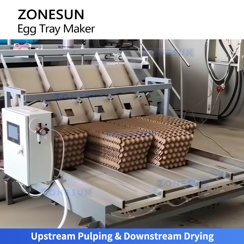 Eco Packaging: ZONESUN ZS-PT1000 Automatic Rotary Paper Pulp Egg & Fruit Tray Molding Machine