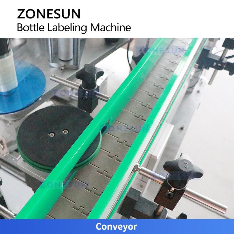 Dual-Labeling: ZONESUN ZS-TB822L2 Automatic Neck & Body Labeling Machine for Beer & Cosmetic Bottles