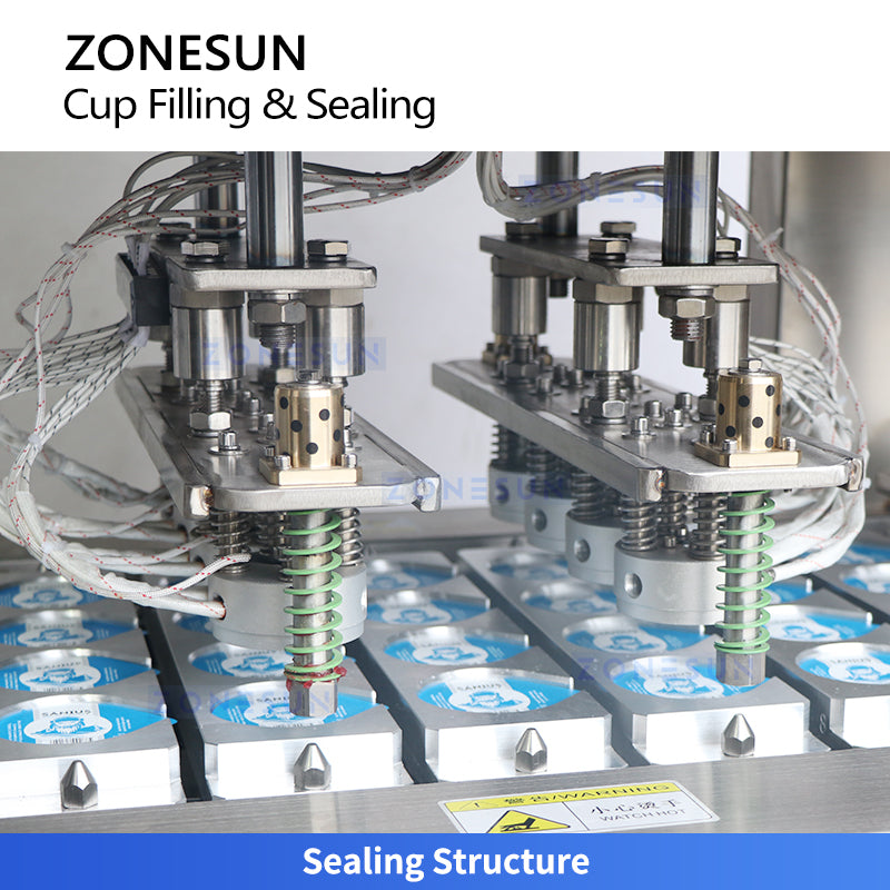 Mass Production: ZONESUN ZS-AFS01P Automatic 4-Head Yogurt & Pudding Cup Filling Sealing Machine