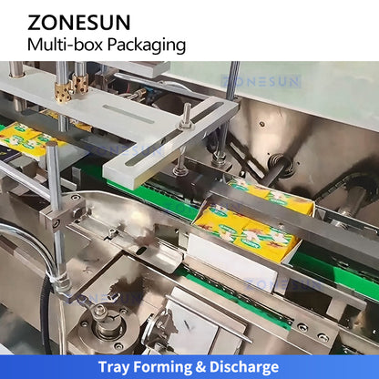 High Speed: ZONESUN ZS-CSPM7 Automatic Box Stacking and Open-Top Tray Cartoning Machine