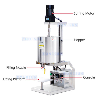 ZONESUN ZS-GTK20 Manual Lipstick Liquid Filling Machine Candle Packing Machine