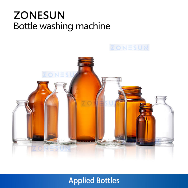 ZONESUN ZS-UWB5 Automatic Ultrasonic Bottle Washing Machine | 6000BPH Glass & Plastic Bottle Cleaner for Filling Lines