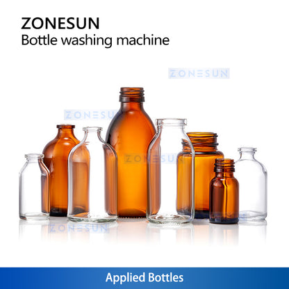 ZONESUN ZS-UWB5 Automatic Ultrasonic Bottle Washing Machine | 6000BPH Glass & Plastic Bottle Cleaner for Filling Lines