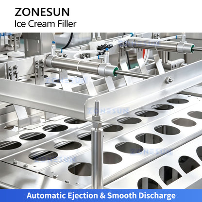 ZONESUN ZS-FS80 Automatic 8-Lane Ice Cream Filling and Sealing Machine for Cups & Cones