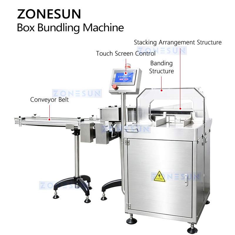 ZONESUN ZS-WK300 Automatic Carton Stacking and Banding Machine for Box Packaging Line