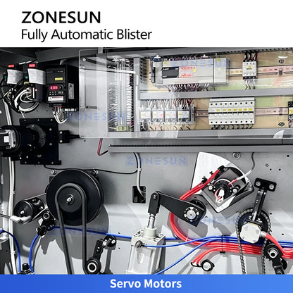 Full Auto: ZONESUN ZS-HFQ2 Linear Blister Packaging Machine for Alu-PVC, Carded Paper & Liquid Trays