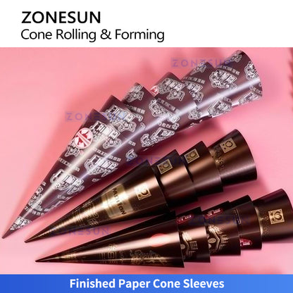 ZONESUN ZS-PCF01 Automatic Ice Cream Paper Cone Sleeve Forming Machine for Ice Cream Cone Wrappers