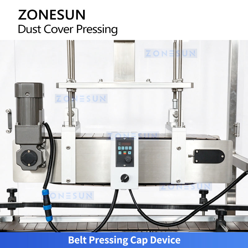 ZONESUN ZS-VTYG03 Automatic Dust Cover Pressing and Capping Machine for Large Bottles