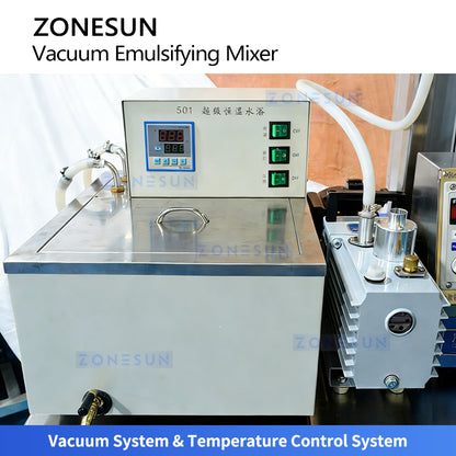 ZONESUN ZS-YK5L Laboratory Vacuum Emulsifying Homogenizer Mixer for Cream & Lotion