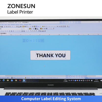 ZONESUN ZS-RPR01 Thermal Transfer Barcode QR Code Label Printer with Automatic Rewinder