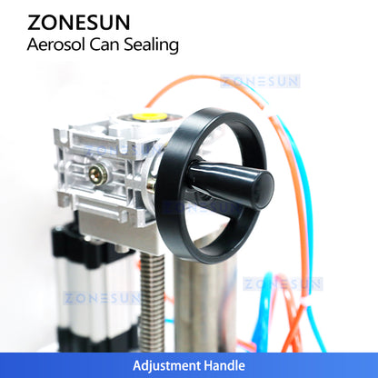 ZONESUN ZS-YG25P Pneumatic Crimping Machine for Aerosol Can Sealing on PET and Aluminum Containers with Fast and Secure External Crimping