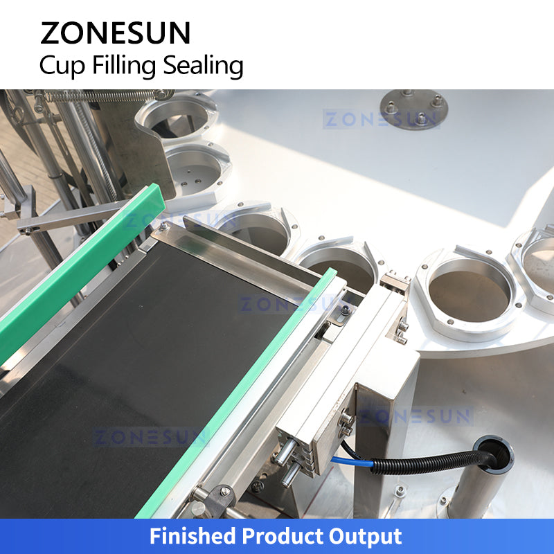 Full Automation: ZONESUN ZS-AFS02R Rotary Yogurt & Sauce Cup Filling, Sealing & Capping Machine