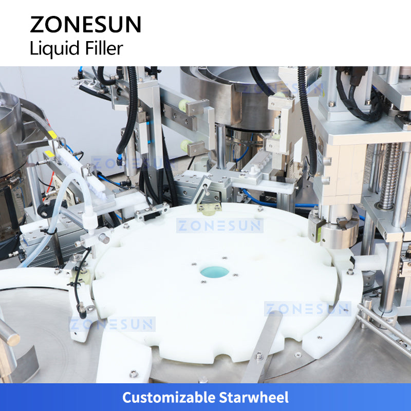 ZONESUN ZS-AFC7-1 Monoblock Desktop Compact  Automatic Eye Drop Bottle Filling Capping Machine Ceramic Pump Liquid Filler for Small Bottles