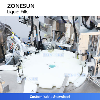 ZONESUN ZS-AFC7-1 Monoblock Desktop Compact  Automatic Eye Drop Bottle Filling Capping Machine Ceramic Pump Liquid Filler for Small Bottles