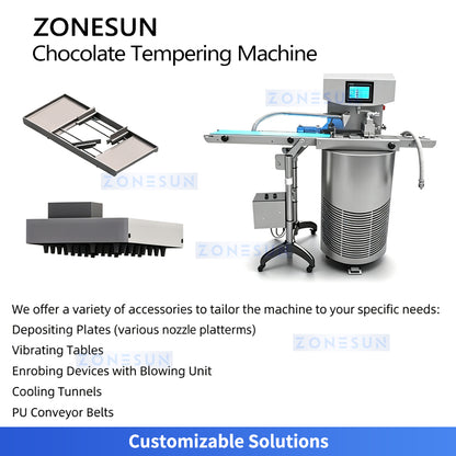 ZONESUN ZS-CG25 Automatic Chocolate Tempering Machine for Molding and Enrobing