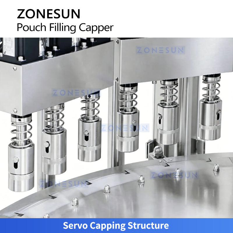 High Speed 120bpm: ZONESUN ZS-AFC12M Automatic Spout Pouch Filling Capping Machine for Juice & Sauce