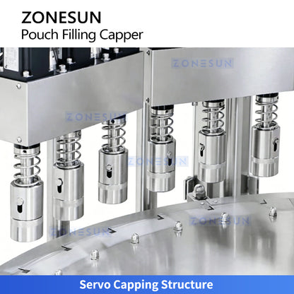 High Speed 120bpm: ZONESUN ZS-AFC12M Automatic Spout Pouch Filling Capping Machine for Juice & Sauce