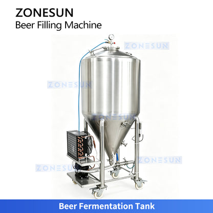 ZONESUN ZS-DG4A Automatic 4-Head Beer Isobaric Filling Machine with Fermentation Tank