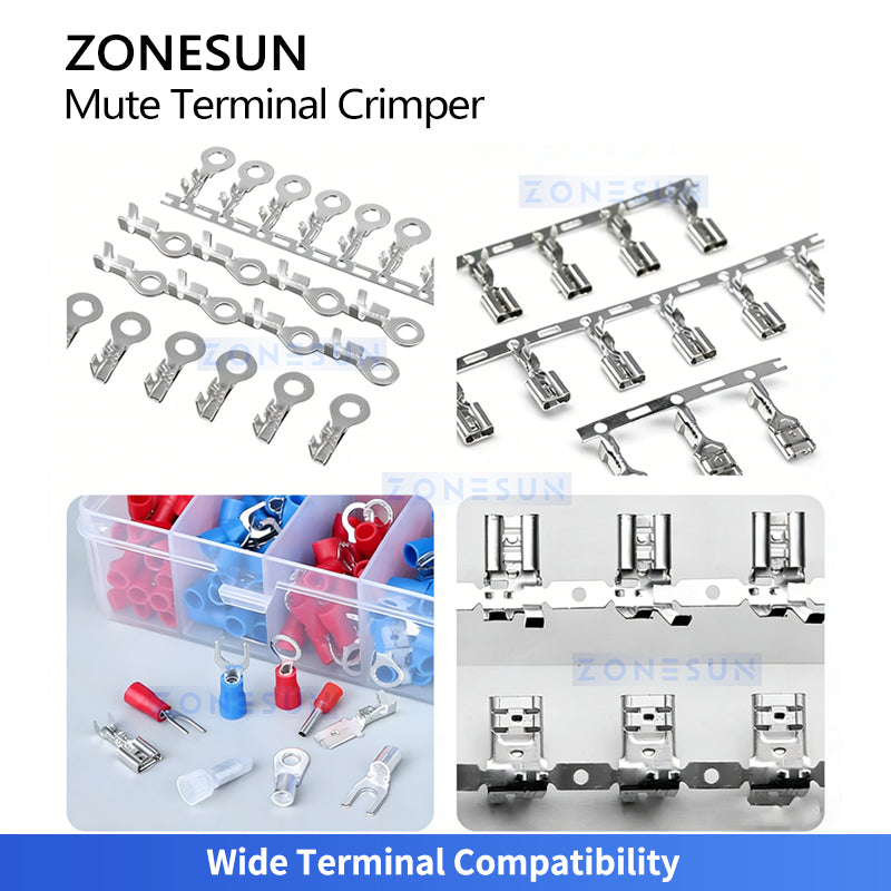 Ultra-Quiet: ZONESUN ZS-EW09C Semi-Auto Mute Terminal Crimping Machine for Wire Harness Processing