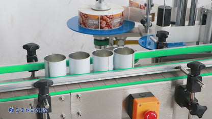 ZONESUN ZS-TB822Y Automatic Front Side & Bottom Side Labeling Machine For Cans Bottle