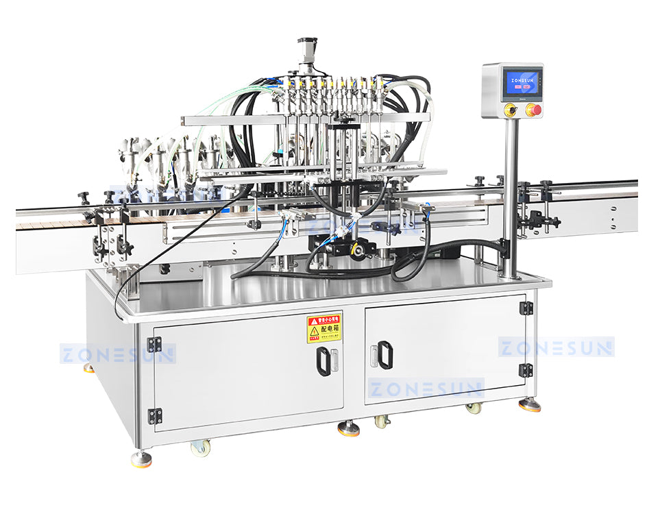 ZONESUN ZS-SV10HS Automatic 10-Head Servo Piston Filler for Viscous and Foamy Liquids