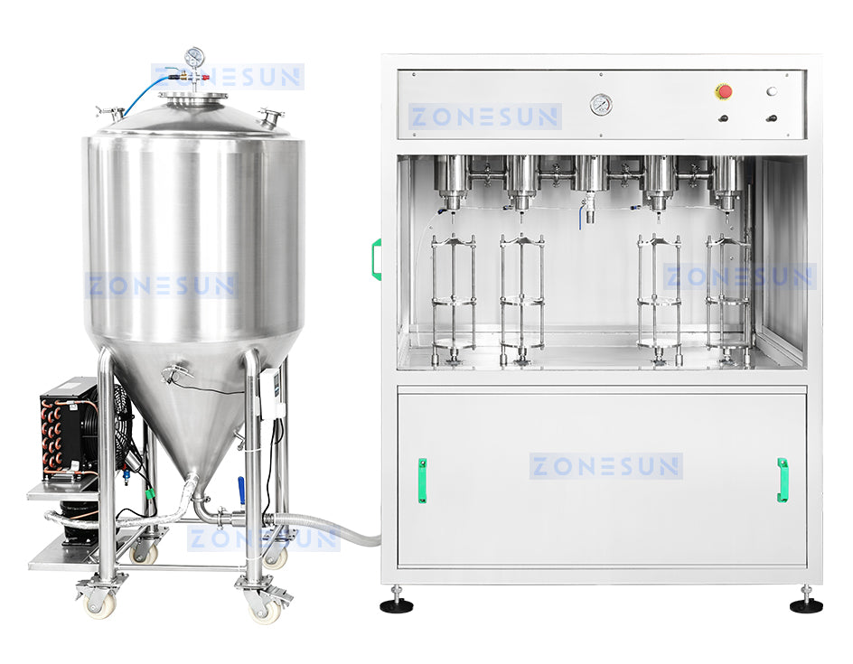 ZONESUN ZS-DG4A Automatic 4-Head Beer Isobaric Filling Machine with Fermentation Tank