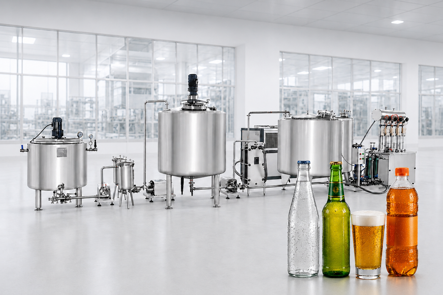 Automatic beverage bottling line