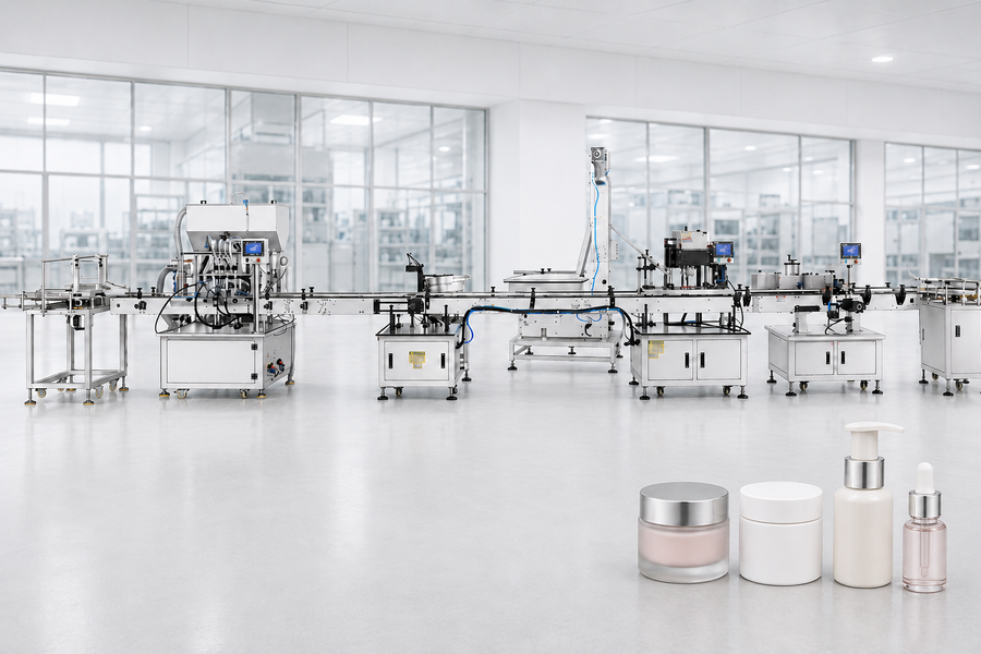 Cosmetics and personal care filling line