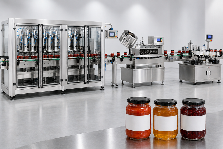 Food and sauce automatic bottling line