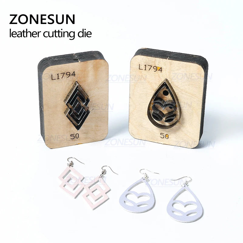 ZONESUN Leather Earring Cutting Die Steel Rule Clicker Die Leather Decoration Tool For Die Cutting Machine DIY Handicraft Cutter