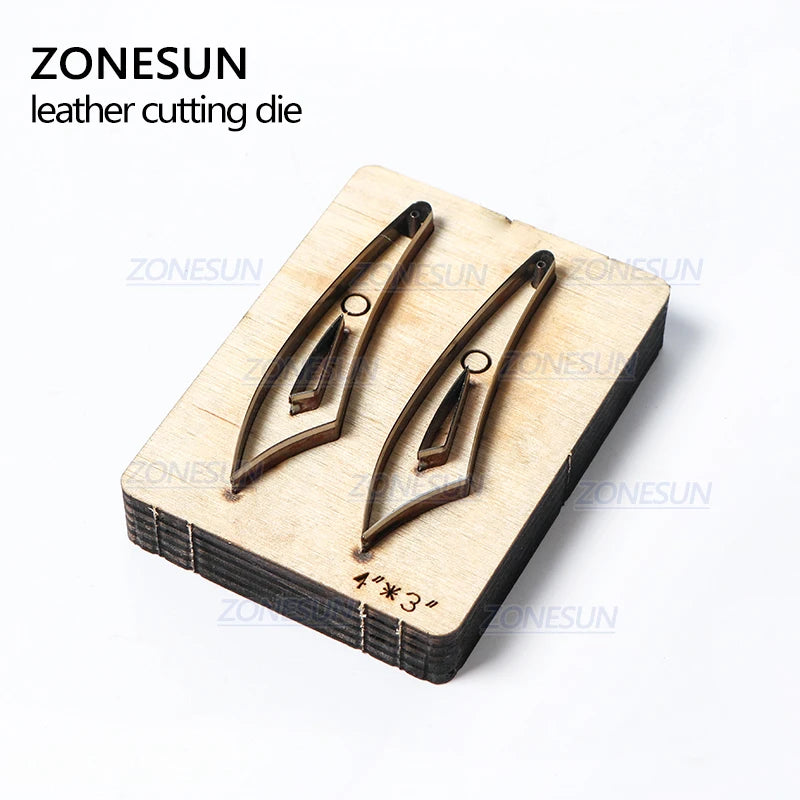 ZONESUN H2 DIY Custom Cutter Leather Earring Cutting Die Leather Cut Out Earring For Steel Rule Die Cutting Machine Press Tools