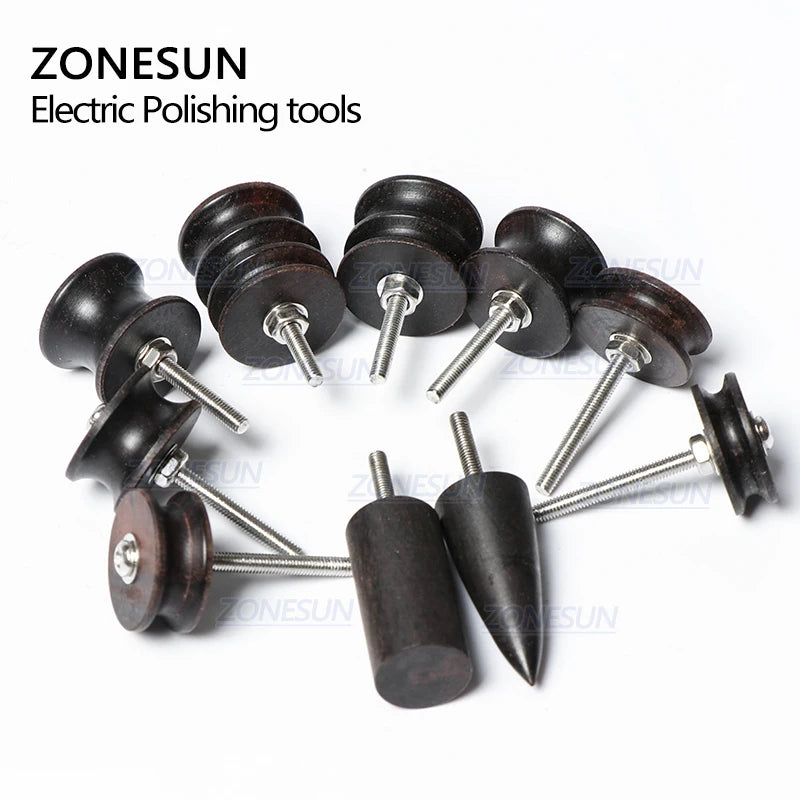 ZONESUN PJ-MT1 Leather Polish Tool Leather Burnishing Machine Ebony Wood Edge Polishing Slicker Leather Tip Side Border Polisher