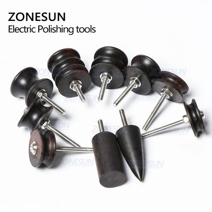 ZONESUN PJ-MT1 Leather Polish Tool Leather Burnishing Machine Ebony Wood Edge Polishing Slicker Leather Tip Side Border Polisher