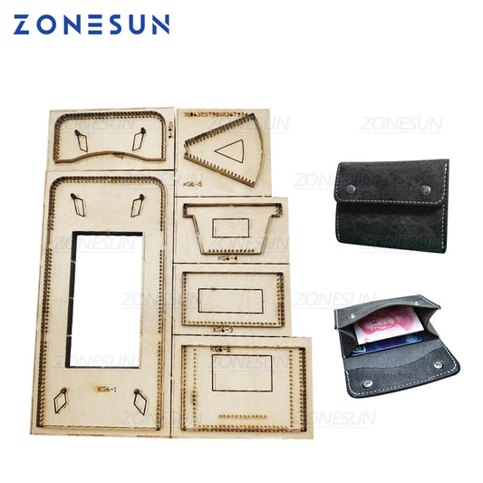 ZONESUN D8 Wallet Coin Purse Japan Steel Blade DIY Wood Dies Stencil Die Cut Knife Mould Set Hand  Punch Tool