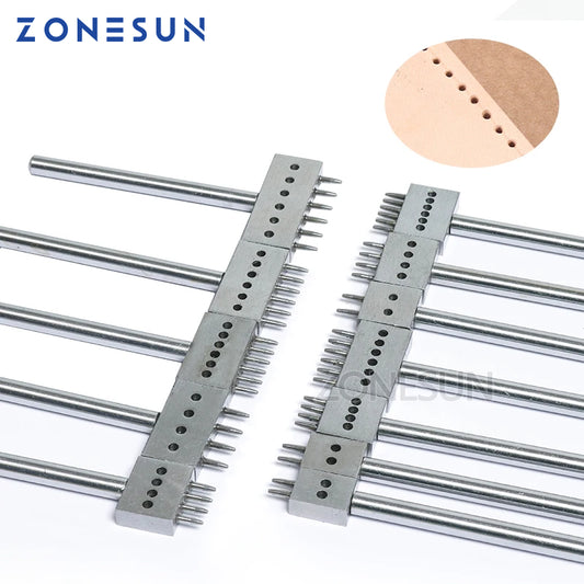 ZONESUN Leather Hole Punches Spacing 4 5 6mm Diy Hand Perforated Round Stitching Punch Tools Hole Cut Leather Punching Tool