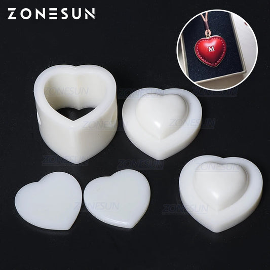 ZONESUN DIY Key Chain Leather Heart Shaped Mold Handcraft Tools Molding Leather Punching Die Cuts Leathercraft Tool Sets
