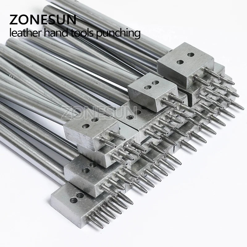 ZONESUN Leather Hole Punches Spacing 4 5 6mm Diy Hand Perforated Round Stitching Punch Tools Hole Cut Leather Punching Tool