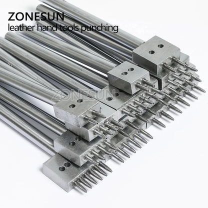 ZONESUN Leather Hole Punches Spacing 4 5 6mm Diy Hand Perforated Round Stitching Punch Tools Hole Cut Leather Punching Tool