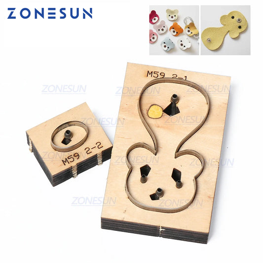 ZONESUN Bear Customized Leather Cutting Die Leather Diy Craft Wire Earphone Collector Wooden Template Punch Cut Steel Rule Die