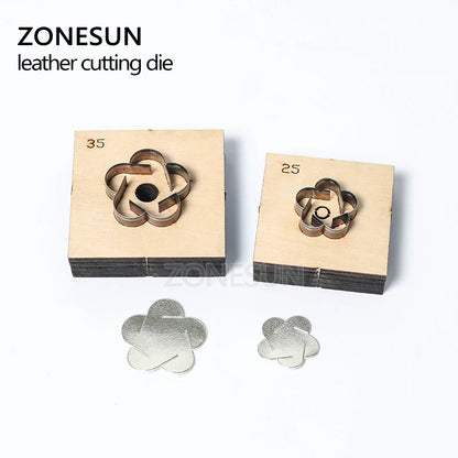 ZONESUN Ball-Flower Leather Cutting Die DIY Key Ring Cut Out Wooden Template Punching Key Chain Die Cutting Mould Decoration