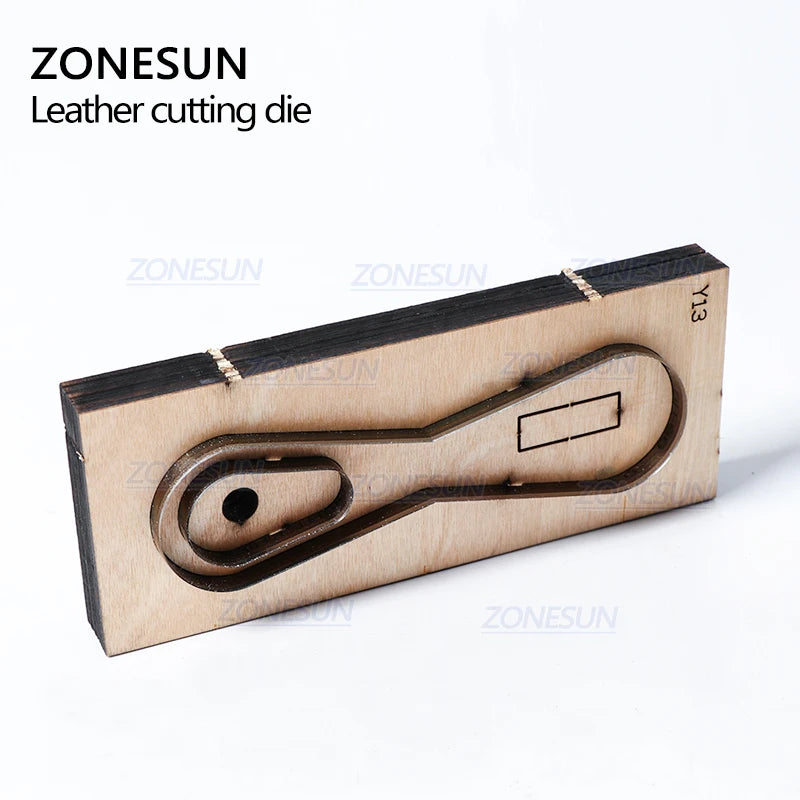 ZONESUN Custom Leather Key Chain Die Cuts For Handmade Key Ring DIY Key Fob Punching Tool  Cutting Clicker Die Steel Rule Die