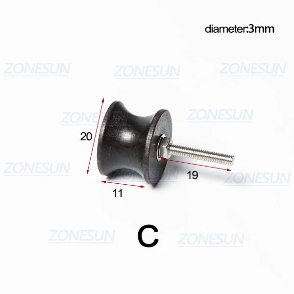 ZONESUN PJ-MT1 Leather Polish Tool Leather Burnishing Machine Ebony Wood Edge Polishing Slicker Leather Tip Side Border Polisher